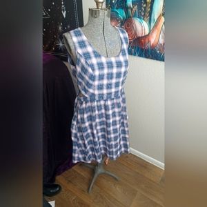 Lavender and dark blue plaid dress